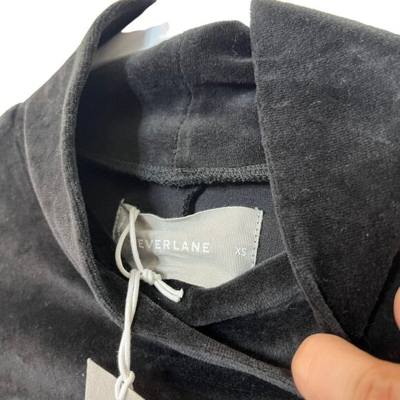 Everlane The Velour Mini Dress Black Mock Neck Long Sleeves Womens Size XS New - Picture 10 of 12